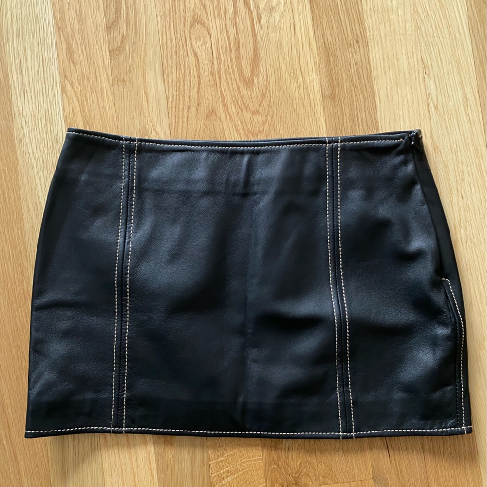 Musier Paris Black Leather Mini Skirt - New With Tags